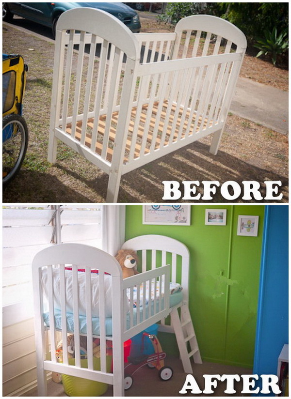 Funiture Makeovers: Turn a Crib to a Toddler Loft Bed. 