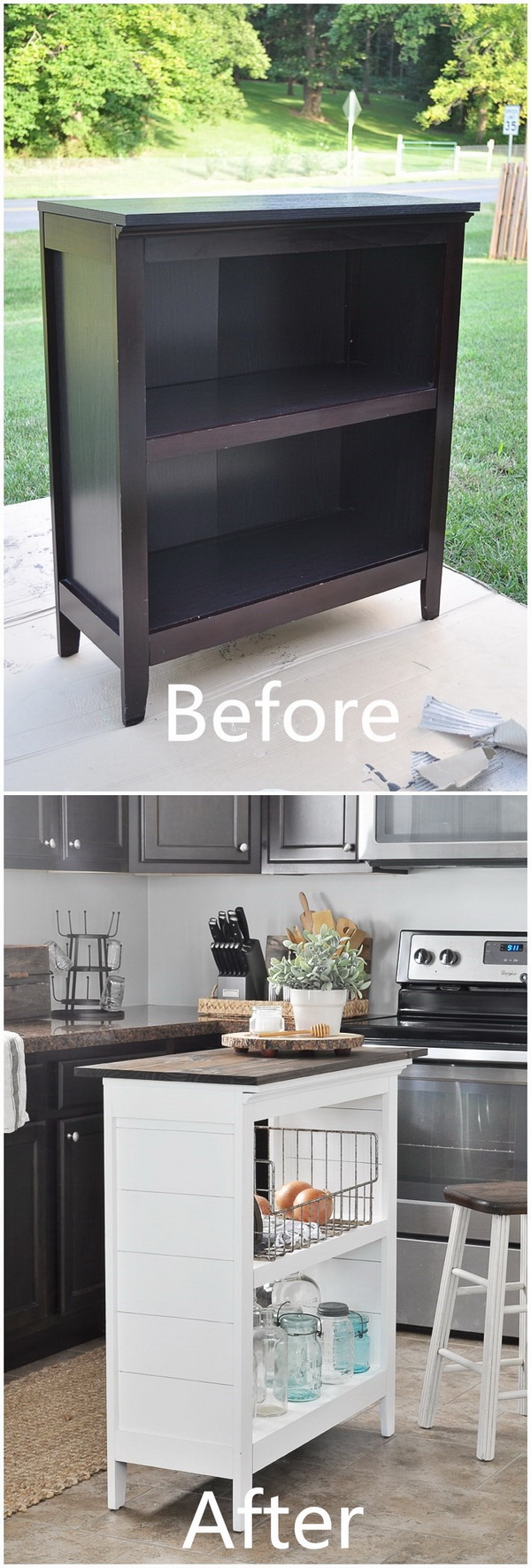 Funiture Makeovers: DIY Bookshelf Kitchen Island. 