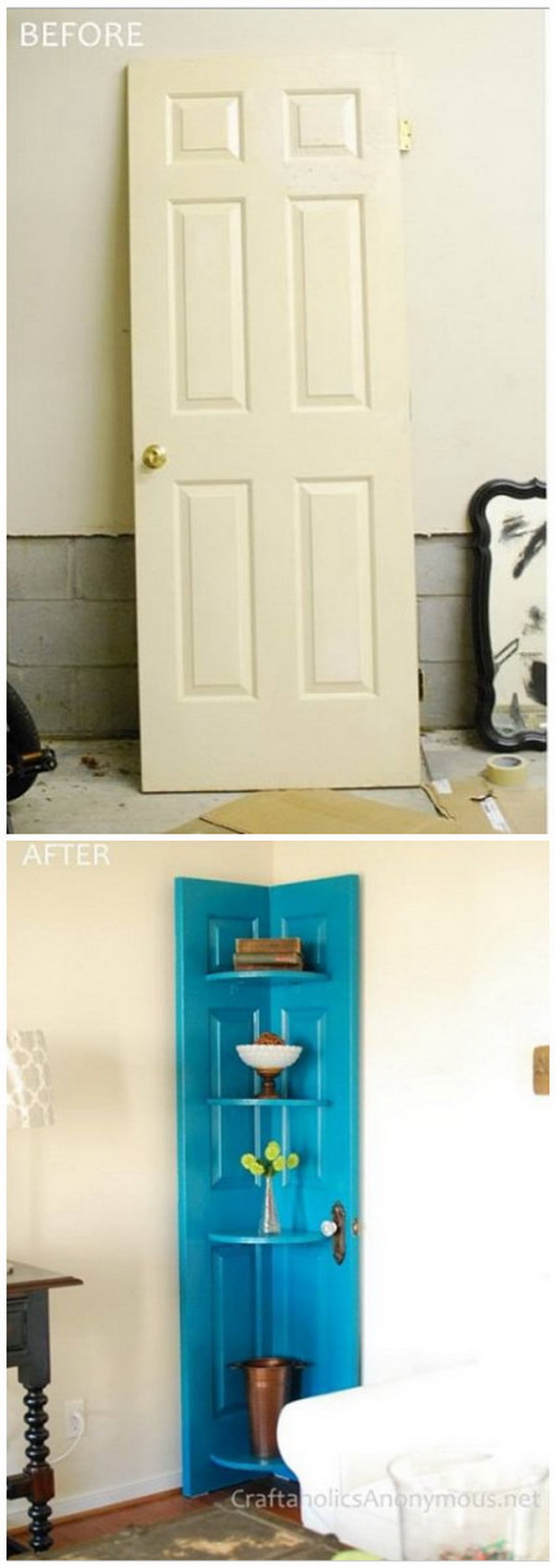 Funiture Makeovers: DIY Door Shelf Tutorial. 