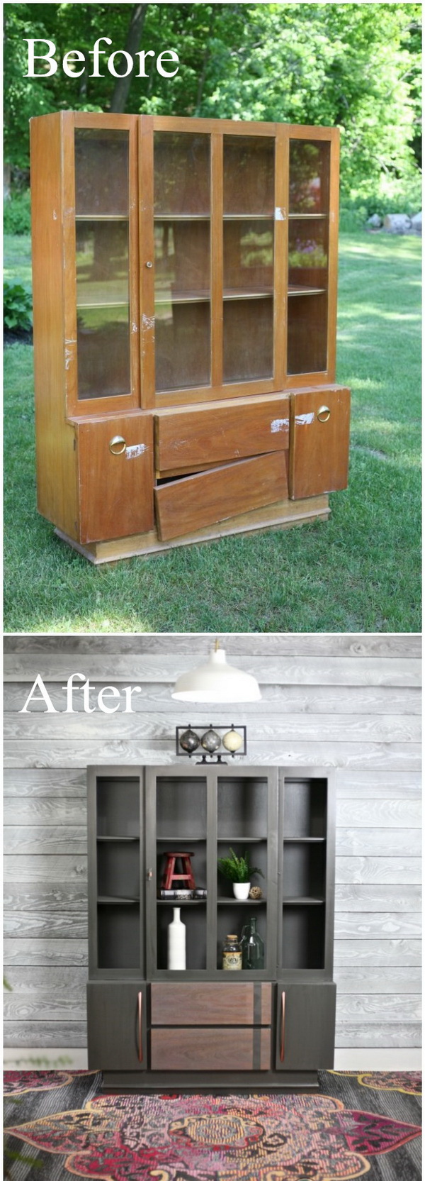 Funiture Makeovers: Mid Century Modern Painted Hutch. 