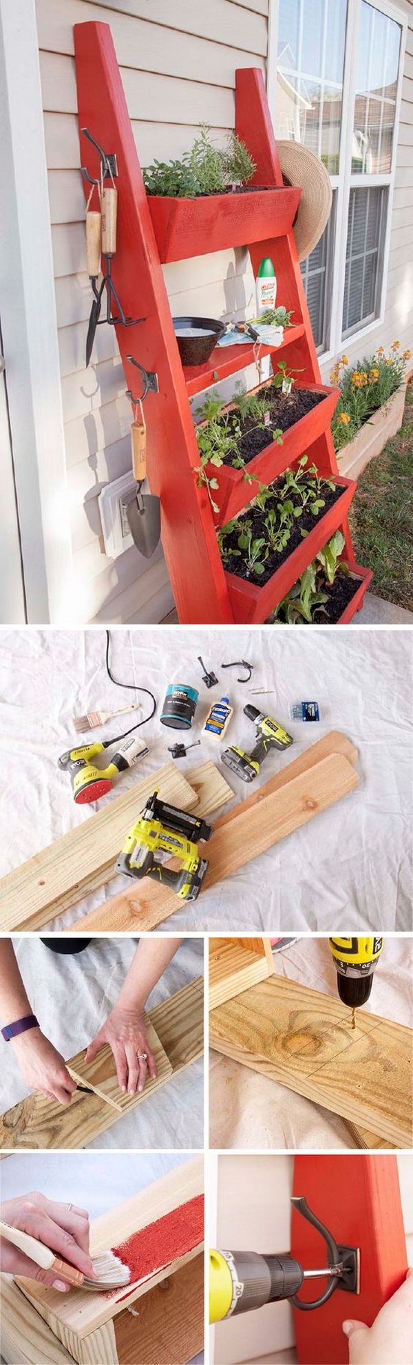 DIY Ladder Planter Box. 