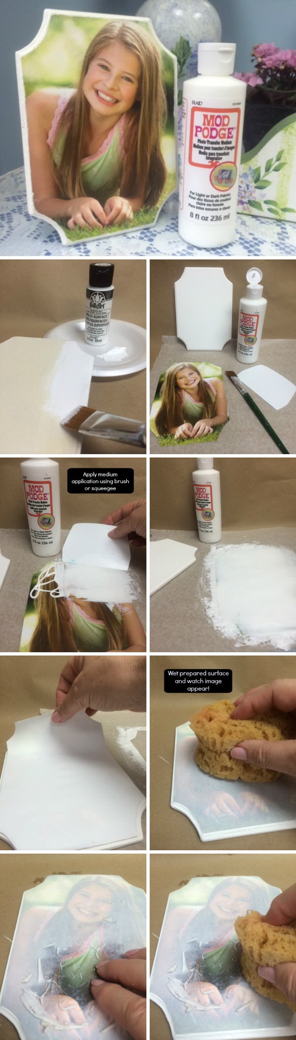 DIY Photo Project with Mod Podge Photo Transfer. 