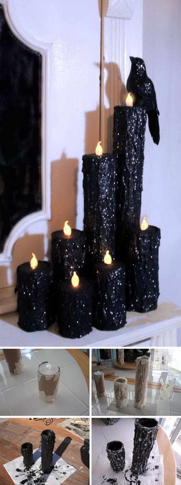 DIY Halloween Creepy Candles. 