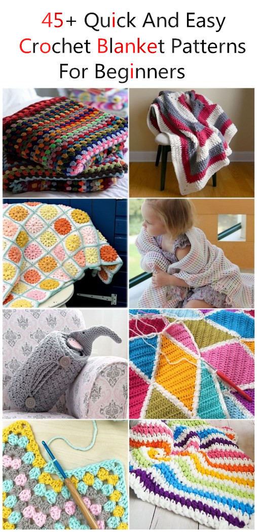 Quick And Easy Crochet Blanket Patterns For Beginners. 