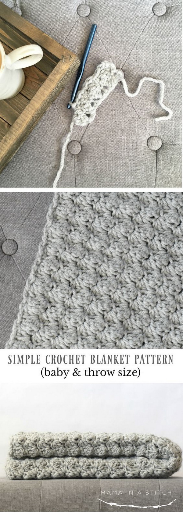 Quick And Easy Crochet Blanket Patterns For Beginners: Simple Crocheted Blanket Go To Pattern. 