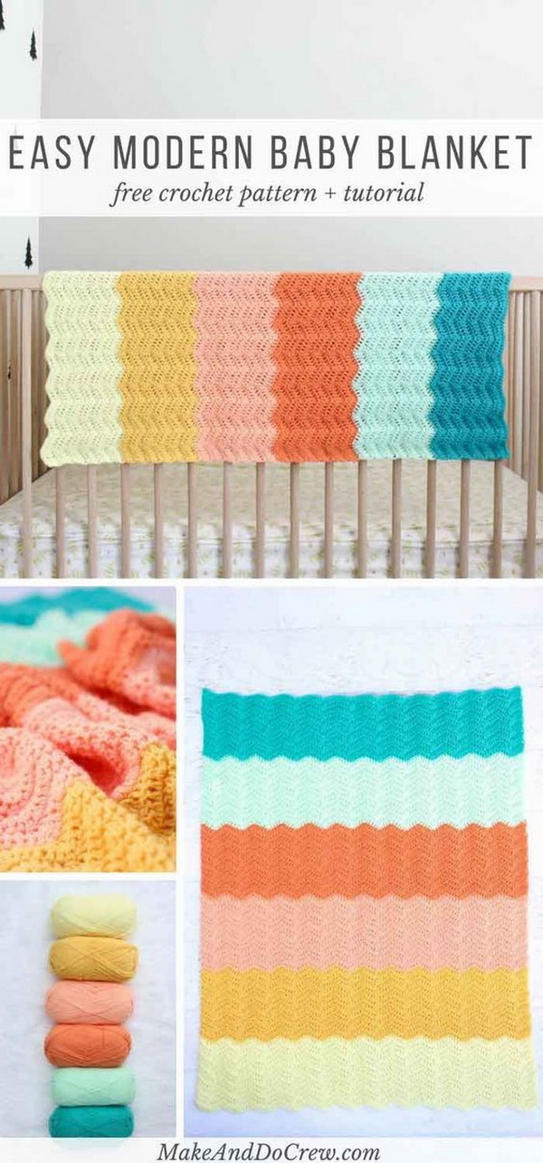 Quick And Easy Crochet Blanket Patterns For Beginners: Gender Neutral Crochet Baby Blanket. 