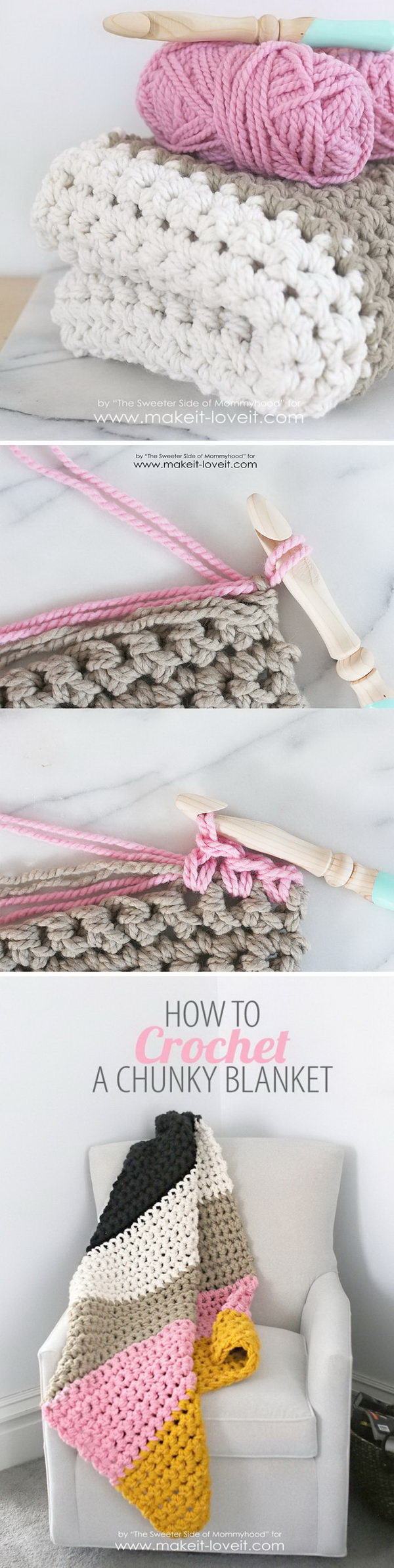 Quick And Easy Crochet Blanket Patterns For Beginners: Chunky Crochet Blanket. 