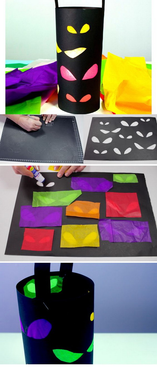 Spooky Lantern For Halloween. This paper lanterns is a great way for kids to display their artistic talents for this Halloween holiday. It is not just fun, but are also easy to do.