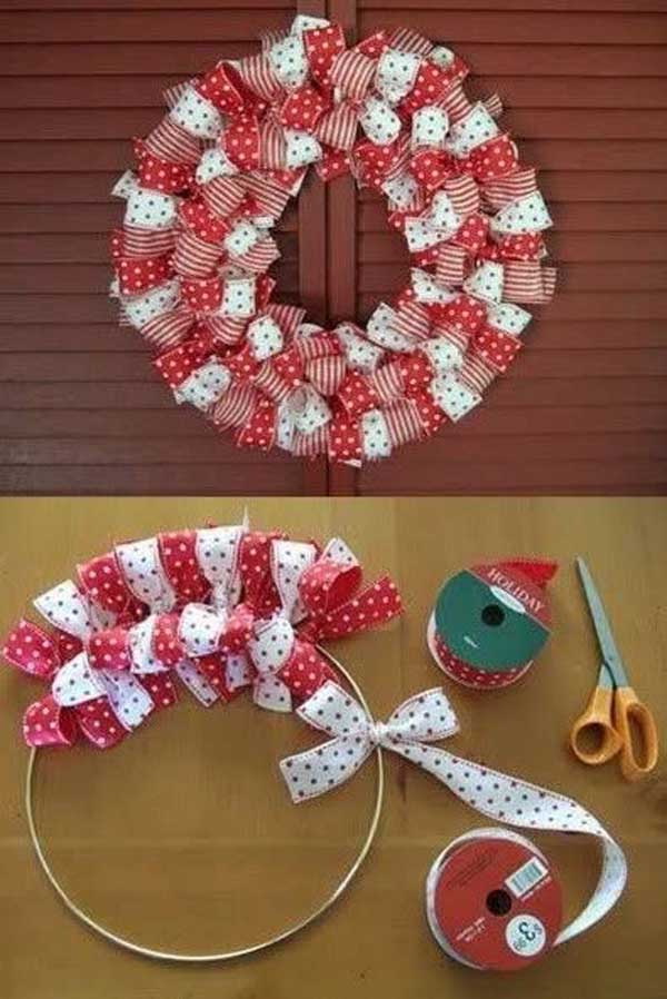 Christmas Ribbon Wreath. 