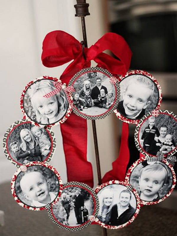 DIY Family Photo Wreath. 