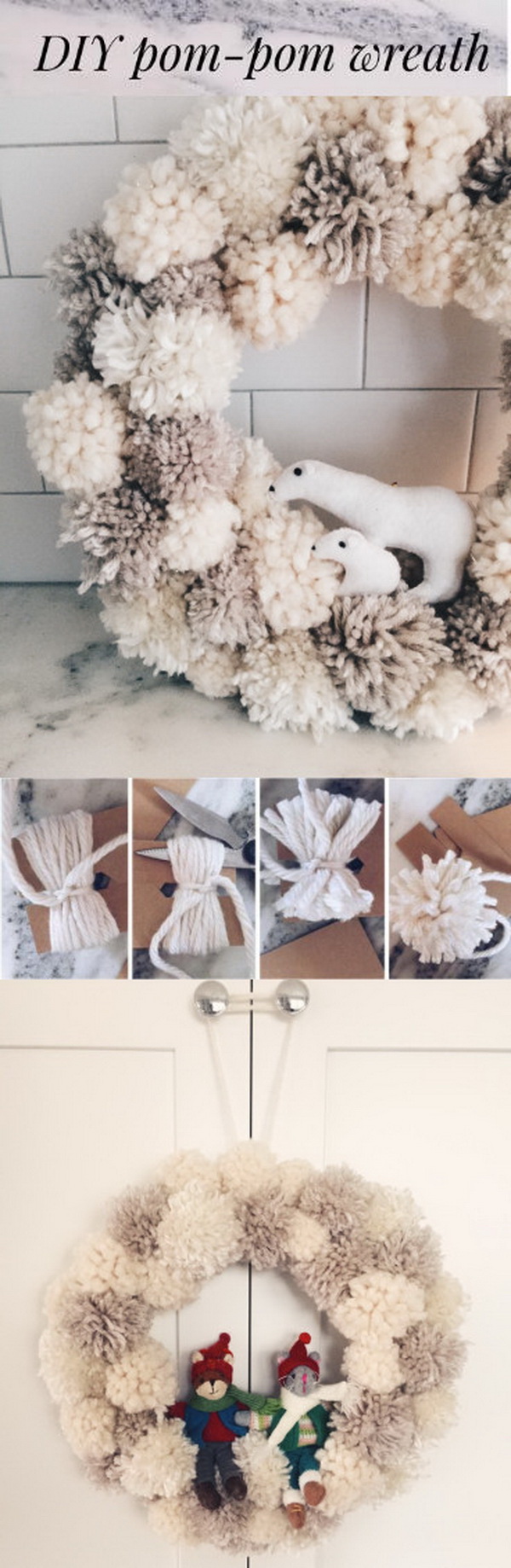 Winter Wonderland Pom-Pom Wreath. 