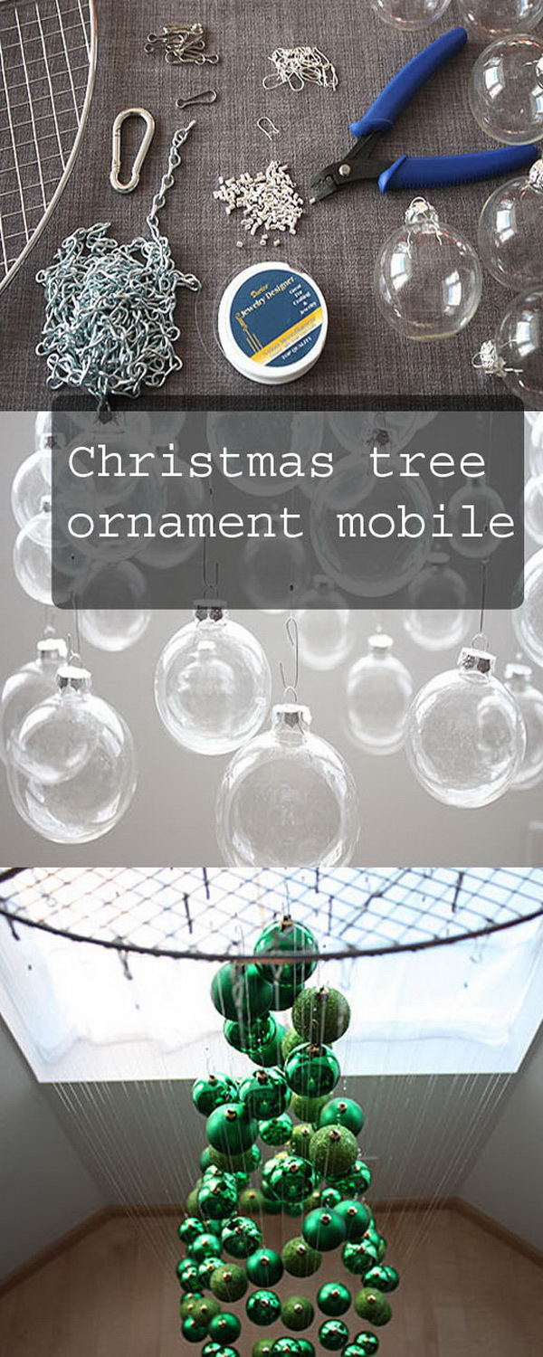 Christmas Tree Ornament Mobile. Take a different way to dispaly your Christmas tree this year! 