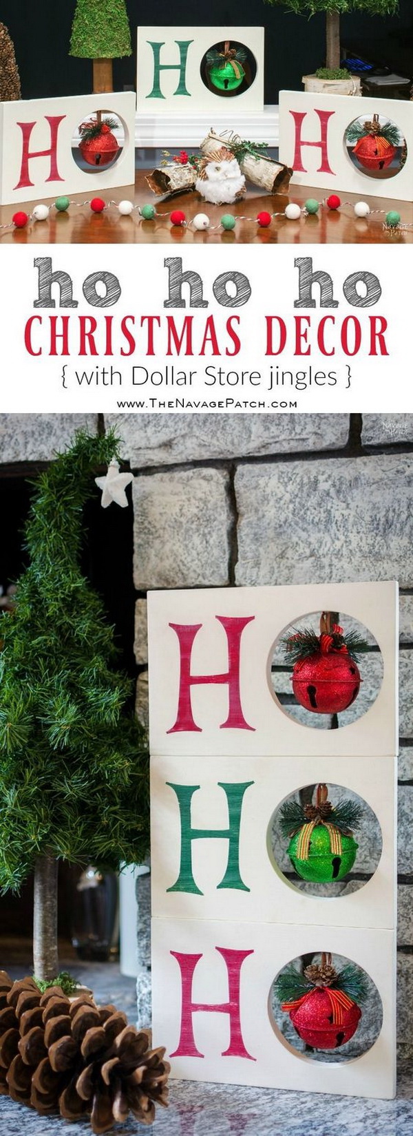 DIY HO HO HO Christmas Decor. This HO HO HO Christmas decor will look fantastic with your holiday décor! 