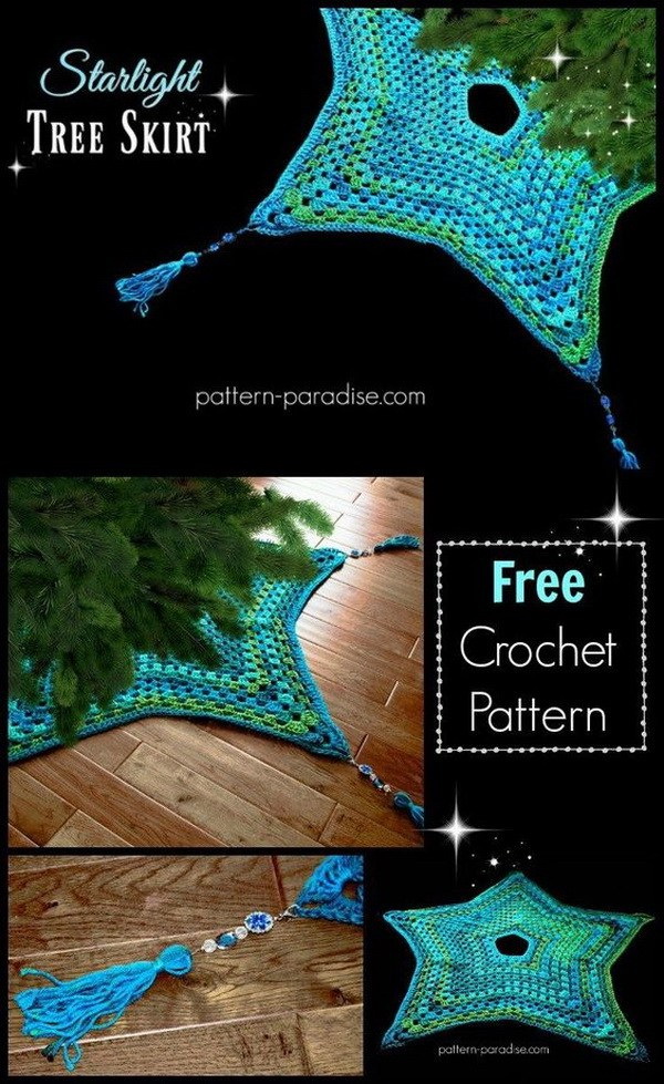 Crochet Starlight Tree Skirt. This starlight Christmas tree skirt is one of the perfect items to crochet for Christmas season. It will add more personalized handcrafted touch to your holiday decor.