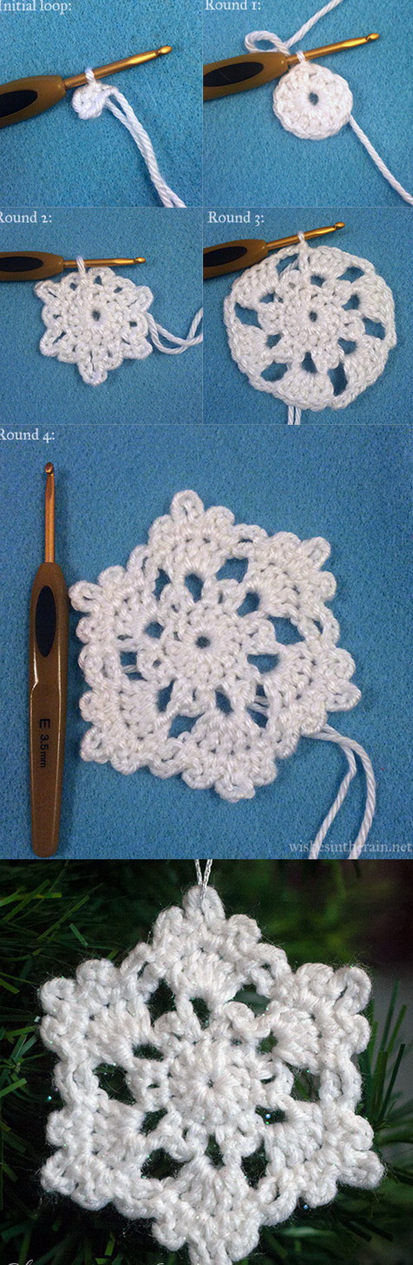 Crochet Snowflake Christmas Ornaments. This is an easy crochet pattern that works up quickly so you could easily make these within hours. Great for holiday crafting and make the perfect winter decor as Christmas ornaments, motifs for winter garlands, or appliques for gifts and accessories.