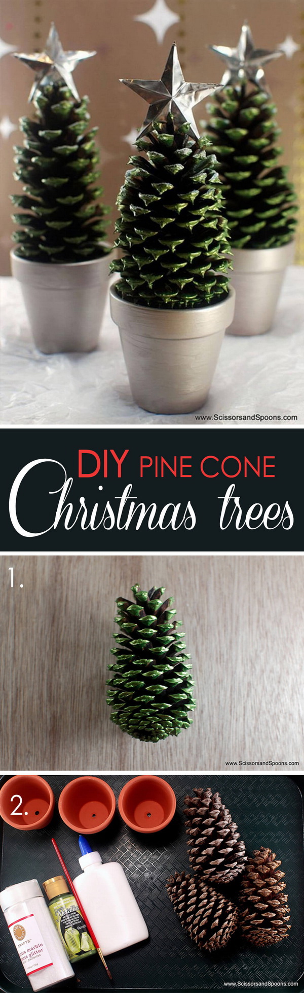 Star-topped Pinecone Trees. 