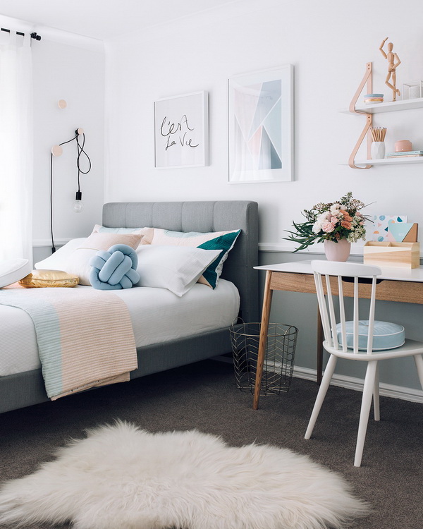 A minimalist bedroom. 