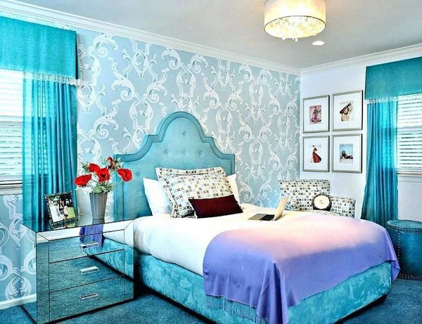 cool bedroom for teenage girls blue