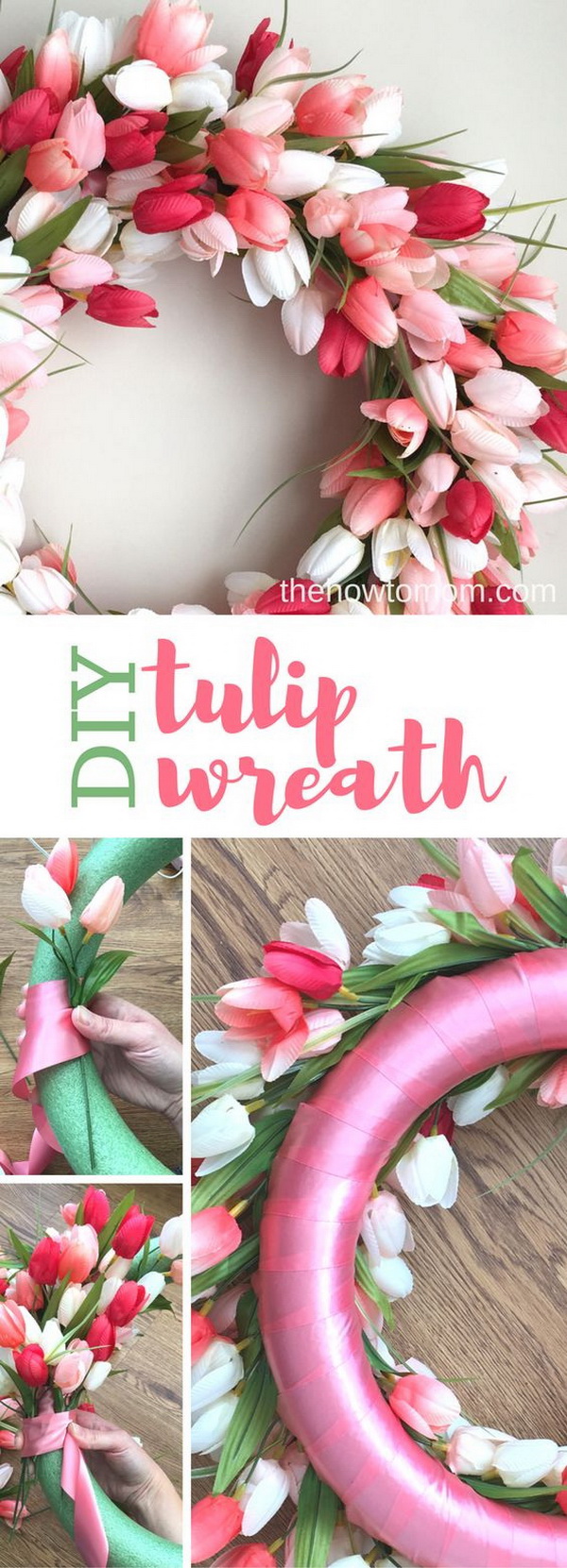 DIY Easter Wreath Ideas: DIY Tulip Wreath. 