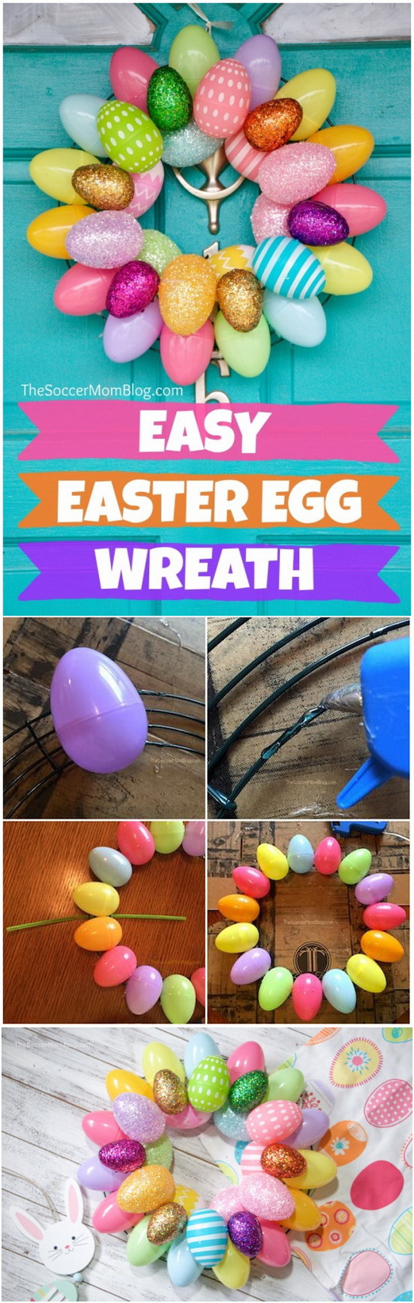 DIY Easter Wreath Ideas: 10 Minute Easter Egg Wreath. 