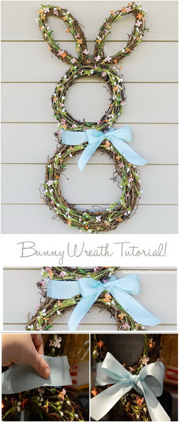 DIY Easter Wreath Ideas: Easter Bunny Wreath Tutorial. 