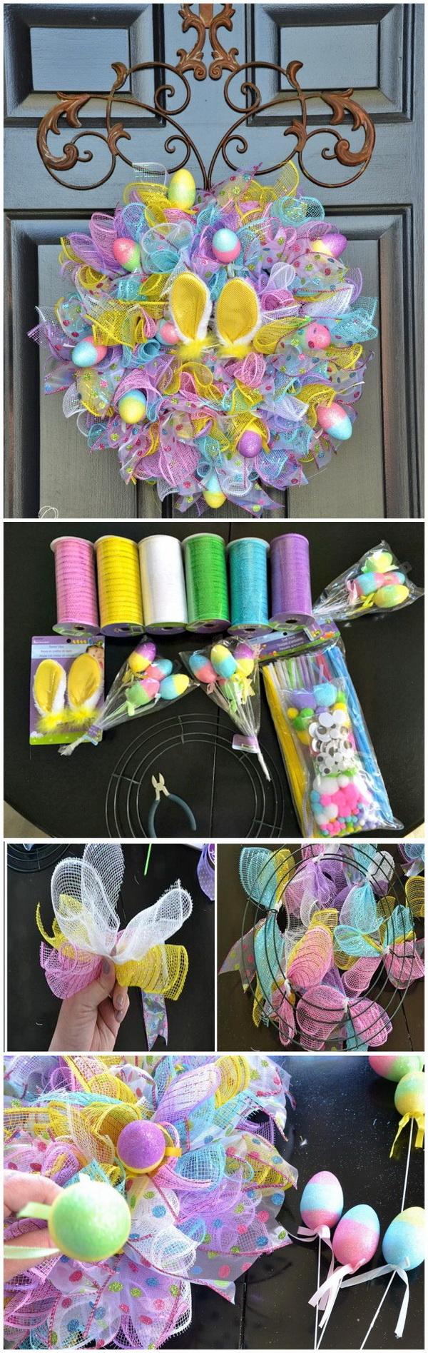 DIY Easter Wreath Ideas: Dollar Store Easy Easter Wreath. 