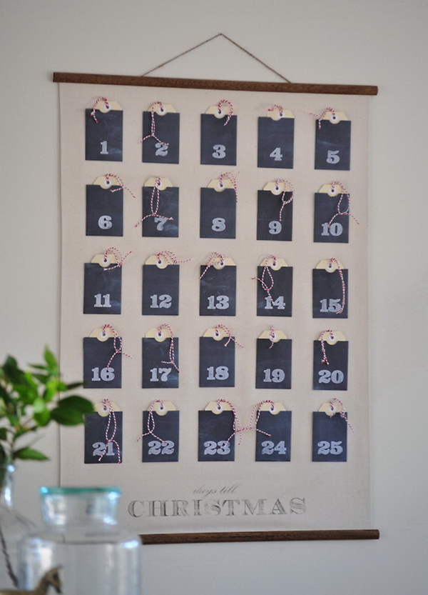 Chalkboard Christmas Advent Calendar. 