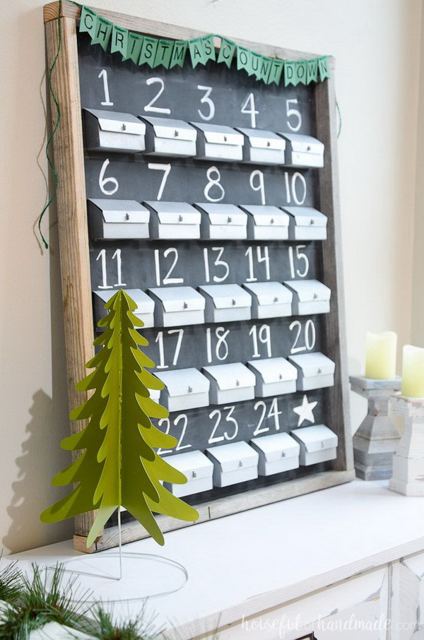 Refillable Chalkboard Advent Calendar. 