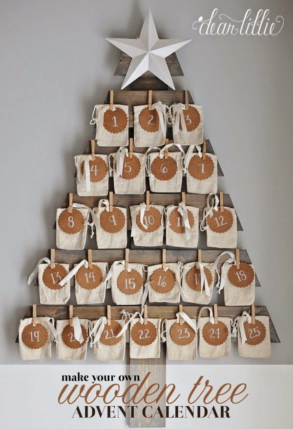 Wooden Tree Advent Calendar. 