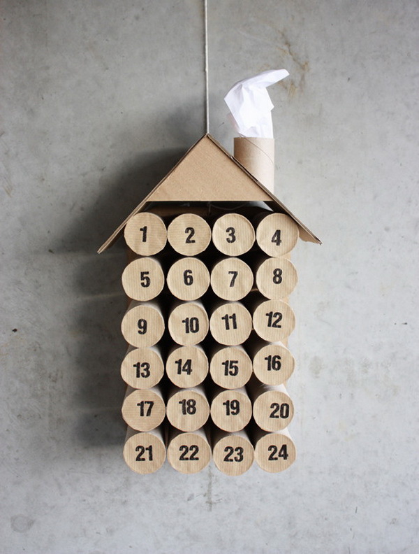 DIY Toilet Paper Roll Calendar. 