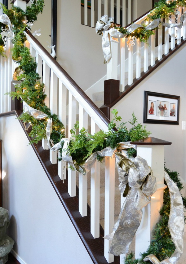 30+ Festive Decoration Ideas for Christmas Staircase.